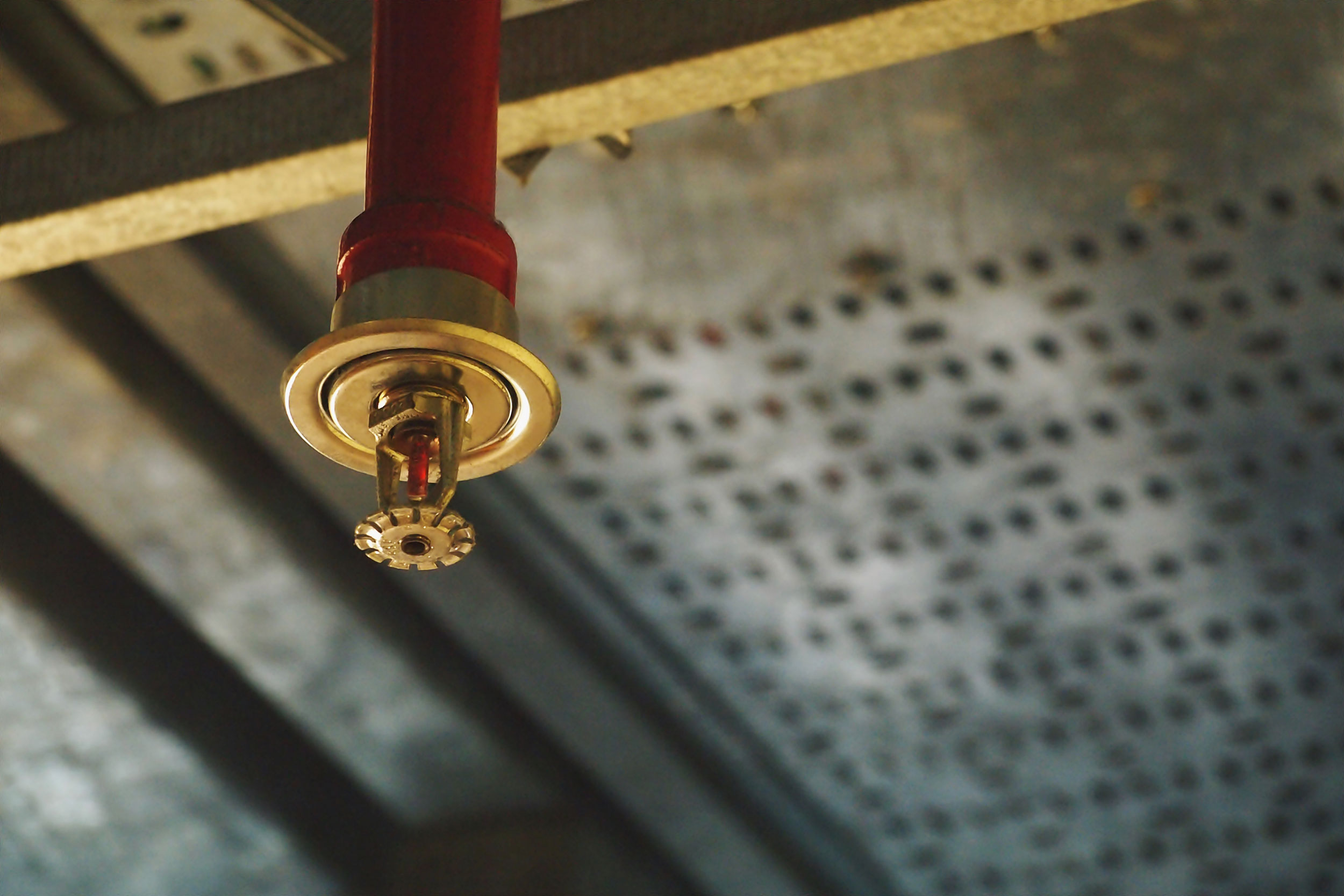 Brass fire sprinkler head from a commercial fire sprinkler system in Southeast Missouri